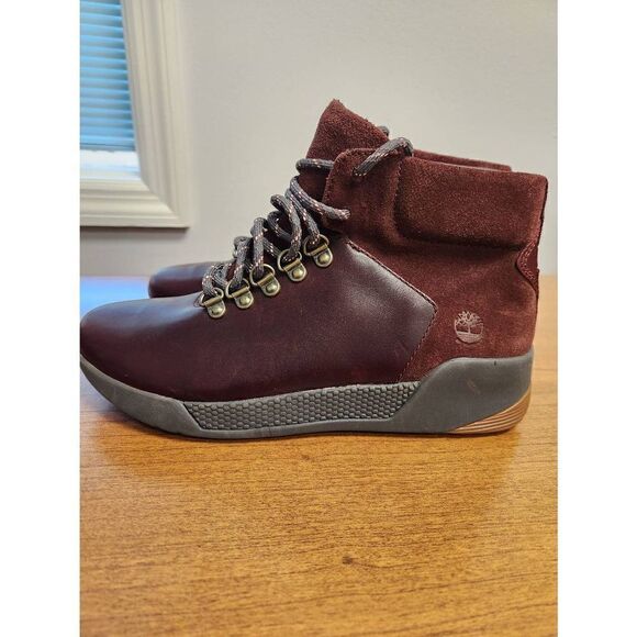 TIMBERLAND KIRI UP WOMEN'S BURGUNDY WATERPROOF LEATHER HIKING BOOTS #A1ZFW size - Picture 1 of 10